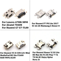 10pcs Micro mini USB Charging Port jack socket Connector for Huawei G7 Y5 P7 P8 Honor 9 10 Lite Play 5C 6A 6X 7 7A 7X 8A 8C