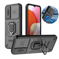 For Samsung Galaxy A14 Camera Lens Shockproof Armor Case For GalaxyA14 A14 A 14 Car Magnetic Holder Ring Protect Cover