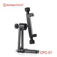 SUNWAYFOTO CPC-01 Cell Phone Clamp Tridpod Stand Smartphone Clamp Adapter with Arca Swiss Plate
