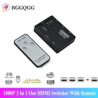Hot Sale HDMI Switcher 3 In 1 Out Hub Box Auto Switch 1080P HD 1.4 with Remote 3in1 HDMI Splitter for Projector HDTV XBOX360 DVD