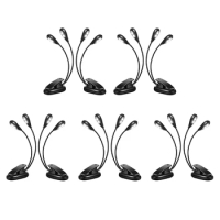 10Pcs Music Stand Light Clip On LED Book Lights Dual Arm Reading Lights For Books In Bed 360 Degree Adjustable Clip