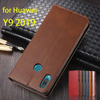 Leather Case for Huawei Y9 2019 Flip Case Card Holder Holster Magnetic Attraction Cover Huawei Y9 2019 Wallet Case Fundas Coque