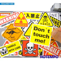 20/30/50Pieces Caution Tip Decals Stop Warning Danger Signs Funny Stickers for Motorcycle Car Bike Luggage Laptop Helmet Sticker