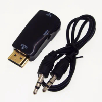 1Set HDMI TO VGA Converter 1080P Hdmi to Vga With Audio Adapter Cable