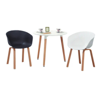 【柏蒂家居】彼得2.7尺現代簡約圓桌椅組-一桌二椅(二色可選)