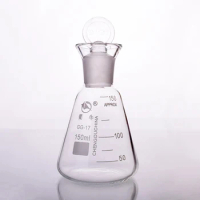 Lodine flask with ground-in glass stopper 150ml,Erlenmeyer flask with tick mark,Iodine volumetric flask,Triangular flask