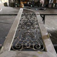 World Unique Biggest Jamb 3" x 6.3" Wrought Iron Doors China Pure Hand Fluorocarbon Paint 30 Years No Fade Peeling