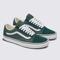 【VANS 官方旗艦】Old Skool 男女款墨綠色滑板鞋