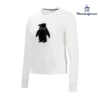 【Munsingwear】企鵝牌 女款白色時尚造型企鵝絲絨刺繡圓領T-SHIRT MLSL2801