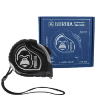 【GORILLA 紳士質人手工具】銀灰雙面全公分捲尺(五公尺自動煞車捲尺)