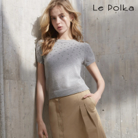 【Le Polka】立體波點合版針織上衣-女