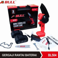 Bull BL504 Mini Chainsaw cordless chain saw batere 21V gergaji rantai