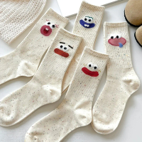 5 Pairs of Women's Autumn and Winter Funny Cute Cartoon Ins Trendy Versatile Mid-Calf Socks