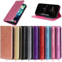 100pcs/lot For iPhone 15 14 Pro Max 11 Pro Max SE3 SE2 Luxury Stand Glitter Leather Case For iPhone 13 Pro Max 12 Pro Max