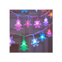 【北熊の天空】雪花+聖誕樹+星星 燈串 LED彩燈 300cm 佈置燈串聖誕裝飾燈飾(聖誕燈 串燈 聖誕節 聖誕佈置)