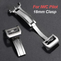18mm Stainless Steel Deployment Watch Clasps for IWC Pilot Metal Folding Buckles Nylon Leather Watchband Rubber Strap Clasp