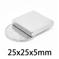 2/5/10/20PCS 25x25x5mm N35 Rectangular magnets 25mm x 25mm x 5mm Super Strong Neodymium magnet Disc 25*25*5mm