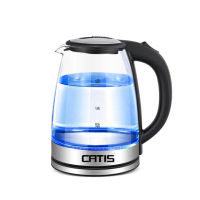 【CATIS】2L藍光玻璃燒水壺 110V快煮壺 燒水壺 熱水壺 電熱水壺 養生壺 電熱壺(食品級不鏽鋼+高硼硅玻璃)