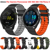 22mm Wrist Straps Band For Garmin Forerunner 255 965 265 745 Smartwatch Strap For Garmin Venu 2/Vivoactive 4/Active Bracelet