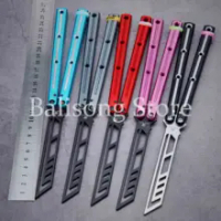 ARMED SHARK 7075 Aluminum Kraken Clone Balisong Flipper Trainer Butterfly Knife 7075 Aluminum Handle Bushings System