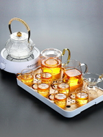 玻璃茶具套裝家用功夫透明茶杯泡茶壺電陶爐燒水壺泡茶專用煮茶Z
