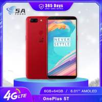Original OnePlus 5T 4G Mobile Phone Dual SIM Card 6.01'' 6GB+64GB 8GB+128GB 16MP+20MP 4K@30fps Video Octa-Core Android CellPhone