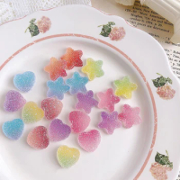 Boxi10pcs/pack In Stcock Slime Charms Accessories Toys Hearts Star Supplies Addition Decor For Fluffy Cloud Clear Slime