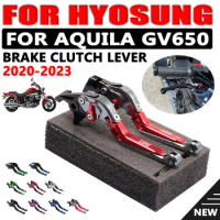 For HYOSUNG Aquila GV650 GV 650 Motorcycle Accessories Parking Brake Lever Handle Folding Extendable Brake Clutch Lever Parts
