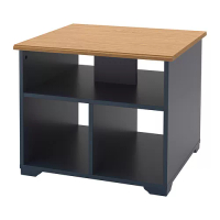 SKRUVBY 咖啡桌, 黑藍色, 60x60 公分