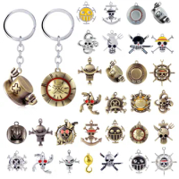Anime One Piece Luffy Ace Pirate Skull Hat Edward Newgate Action Figure Model Kids Toys Gift Metal Jewelry Keychain Pendant