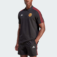Adidas MUFC Dna Polo [IA8524] 男 POLO衫 短袖上衣 亞洲版 曼聯 隊徽 足球 黑紅