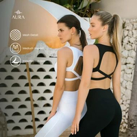AURA - Lucian Sports Bra | Muay Thai | Gym | Yoga | Bra Olahraga Wanita White,XL