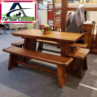 dining set meja makan kursi minimalis kayu trembesi Suar Solid A+