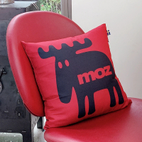 【moz】moz瑞典 北歐風雙面抱枕套 45cm(經典LOGO-酒紅)