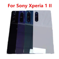 X1II Housing For Sony Xperia 1 II 6.5" Glossy Glass Battery Back Cover Repair Replace Door Rear Case + Logo Camera Lens