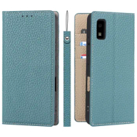 Litchi Genuine Leather Case for Sharp Aquos Wish SHG06 Pro R6 Zero2 R5G Simply 5 ZER06 AIR Tective Sleeve With Bracket Cover