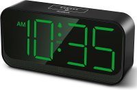 Battery Operated Digital Clock: Cordless Small Alarm Clock for Bedroom Travel - Large Numbers 4 Dimm