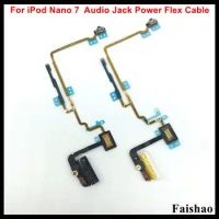 FaiShao New Headphone Audio Jack Power Volume Button Flex Cable For iPod Nano 7 7th Gen White Black Replacement