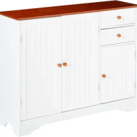 Kings Brand FURNITURE White Walnut Finish Wood Kitchen Storage Buffet Cabinet sideboard cabinet buffet cabinet sideboard
