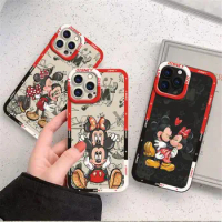 Case For Apple iPhone 11 14 Pro Max 13 12 Mini 15 Plus Silicone Phone Cover Shockproof Protective Funda Disney Mickey Minnie