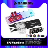Barrow Dual Sided Memory GPU Water Block For ZOTAC RTX 3090 TQ OC Graphics Card,Full Cover VGA Radiator 5V 3PIN BS-AIC3090-PA2