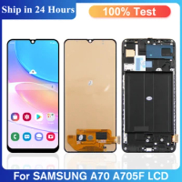 6.7" 100% AMOLED For Samsung Galaxy A70 LCD Display + Touch Screen Digitizer Assembly For Samsung A705 A705F Screen Replacement