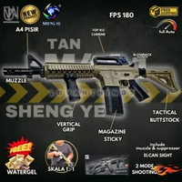 Mainan Anak Water Gel Blaster Sheng Ye - Mainan WGB Anak Luar Ruangan SNI SY-M4A1 Tan