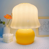法式奶油臺燈蘑菇Muran中古琉璃客廳網紅少女浪漫氛圍臥室床頭燈