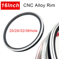 Bicyce Double Layer Rims 16 Inch For Folding Bike 20/24/28/32/36 Holes Aluminum Alloy CNC Bike Rim Black Silver Can Customized