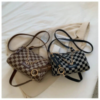 Sling Bag GD35790 Tas Selempang Wanita Casual Grid Fashion Import