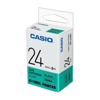CASIO 卡西歐 XR-24GN1 24mm 綠底黑字 標誌帶/標籤帶