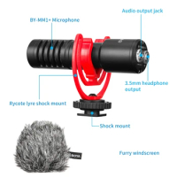 BOYA BY-MM1+ Plus Shotgun Condenser Microphone Mini Microfone for PC iPhone Camera Blogger Streaming Youtube Vlogging