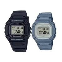 JAM TANGAN COUPLE CASIO DIGITAL ORIGINAL RESIN BLACK & BLUE CASIO W-218H-1A W-218HC-2A CASIO W 218H
