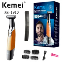 Cutter Adjustable Led Display Electric Shaver Rechargeable KEMEI KM-1910 Portable Waterproof Electric Shaver kemei shaver